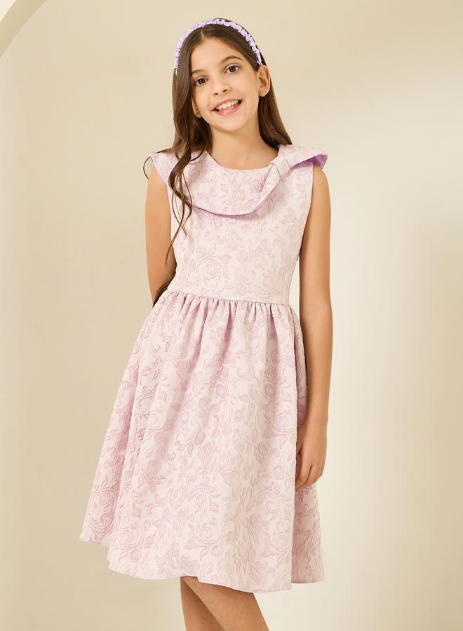 ستايلي فستان جاكار بلا أكمام - Image 1